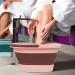 Collapsible Foot Bath 2PCS with Handle | Portable Foot Soaking Tub | Massage Nodes | Home Foot Spa Basin | Blue & Pink - Buy Online on GoSupps.com