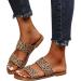 XTZYGLFD Women's Summer Leopard Print Flat Sandals | Stylish Casual Brown Wide Strap Sandals 4.5 UK - Buy Online on GoSupps.com