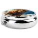 Lion on Grassland Portable Metal Pill Box - Round Mini 3-Compartment Travel-Friendly Design for Small Pills Black - International Shipping Available - Buy Online on GoSupps.com