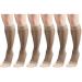 Sheer Compression Stockings 15-20 mmHg Women's Knee High Length Open Toe 20 Denier Taupe Medium (6 Pairs) Medium Taupe
