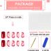 24Pcs Short Square Swirl French Press False Nails - Colorful Wave Design for Women and Teens | Elegant Ballet Fake Nails with Glue Sticker - Style 4 - Buy Online on GoSupps.com