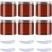 travel pots for cream small pots with lids Pack of 6   100ml Blue Plastic Cream Jars Cosmetic Pots with Clear Lids Containers for Toiletries (Color : Bruin Size : 50ml) 50ml Bruin