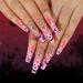 Coffin Press On Nails Gothic Halloween False Nails Full Cover Fake Nails with Jelly Glues for DIY Art Salon Home Halloween Artificial Nails/Fake Nails Halloween Strips Halloween Polish Jp2518