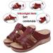 Women's Peep-Toe Sandals - Synthetic Leather Medium-High Wedge Heel Slip-On Light & Comfortable Summer Footwear (Burgundy Red 35 EU) - Buy Online on GoSupps.com