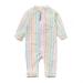 BONVERANO Baby Girls Swimsuit Toddler Bathing Suit Full-Length Zipper One Piece Swimwear with UPF 50+ Sun Protection Rainbow 18-24 Months