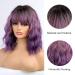 Haoland Purple Bob Wavy Wig for Women - Heat Resistant Synthetic Wig for Daily & Cosplay Use - Buy Online on GoSupps.com