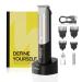 Cordless Hair Trimmer for Men,Rechargeable Hair Clipper for Short Hair and Bald Head,Waterproof Electric Trimmer for Men in Face and Body,Mustache Trimmer with Charging Dock & Digital Display Silver&black