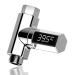 360 Rotating Shower Thermometer Led Digital Display Baby Bath Water Fahrenheit Celsius Thermometer For Home Bathroom Kitchen Silver