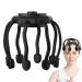 Head massager electrically scalp massager octopus ultra head skin massage device 3 modes 10 vibrating contacts spa automatically shut down for relief deep sleep and hair growth B: basic black