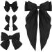 5Pcs Black Satin Silk Hair Bow Clips with Long Tail - Vintage Hair Ribbons for Women and Girls - Perfect for Parties, Valentine's Day, Weddings, Birthdays (4 Sizes) - Buy Online on GoSupps.com