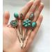 6PCS Turquoise Retro Decorative Bobby Pins for Women - Vintage Hair Clips and Styling Tools - Buy Online on GoSupps.com