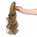 Qunlinta 18 Curly Wavy Ponytail Extension - Ash Blonde & Light Brown Clip-in Synthetic Hairpiece - Buy Online on GoSupps.com
