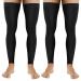 Zhanmai 2 Pairs Men's Thigh High Compression Stockings Footless 20-30 mmHg Compression Leg Sleeves Thigh High Graded Compression with Silicone Band for Men Sport Running Edema Swelling Black XL