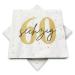 20 napkins for 60th birthday 33x33 cm - white gold black