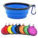 Collapsable dog bowl collapsible water bowl for cats dogs portable food bowl with carabiner size S (350 ml) blue small (350ml) blue
