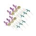 Gadpiparty 24pcs Wedding Decoration Princess Decorations Shell Decor Birthday Cake Picks Cupcake Toppers Mermaid Birthday Party Sea-themed Themed Cake Topper Mermaid Cake Topper Plug-in Food As Shown M