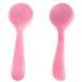 Wllhyf 2er-pack Manual face cleaning brush soft silicone-facial skinwear peeling pad peeling cleaner with PP handle to remove blackheads (pink)