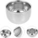 Solustre 3-Pack Silver Metal Shaving Bowl & Soap for Men | Premium Razor Cup Shaving Equipment - 7.2x7.2x5cm - Buy Online on GoSupps.com