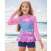 BesserBay Girls UV Shirt - Long Sleeve UPF 50+ Swim Shirt with Ruffle Hem (110-150 130 Violet) - Shop Internationally - Buy Online on GoSupps.com