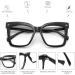 Buy Designer Blue Light Blocking Reading Glasses for Women - Funky Chunky Oversized Square Fashion Readers 1.5x - Buy Online on GoSupps.com