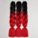 Buy Showjarlly Kanecalon Hair Extensions - Ombre Jumbo Braids 24 | Box Braids in Black/Red - International Shipping Available - Buy Online on GoSupps.com