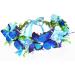 Navy Blue Butterfly Crown Headband | Floral Garland Hair Wreath - Buy Online on GoSupps.com