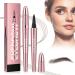 3D Magic Eyebrow Pencil Waterproof with 4 Fork Tips 2024 New Micro Eyebrow Pencil Eyebrow Pencil Effortlessly Creates Natural Looking Brows (02# Dark Brown)
