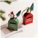 Abaodam Box Christmas Mailbox Rustic Decor Metal Trim Christmas Pendants Party Props The Tree Wooden Pendant - Buy Online on GoSupps.com