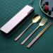 304 Stainless Steel Cutlery Set Portable Cutlery 3-Piece Set Travel Portable Spooand Chopsticks. Kitchenware (Color : Black-a) - Buy Online on GoSupps.com