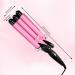 3 Barrel Hair Waver - Adjustable Temperature Crimper for Beachy Waves | Fast Heat Up | Compatible with All Hairstyles (Pink 22mm - Buy Online on GoSupps.com