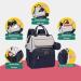 Babbleroo Multifunctional Diaper Bag Backpack - Large Baby Bag with Changing Pad Stroller Belt & Pacifier Bag | Stone Gray & Blue - International Shipping - Buy Online on GoSupps.com