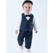 Mint Green Baby Boy Romper Suit | Gentleman Jumpsuit with Bow Tie Waistcoat | 6-9 Months | Royal Blue - Buy Online on GoSupps.com