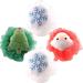 FRCOLOR 4Pcs Bath Sponges Shower Loofahs Mesh Pouf Shower Ball Christmas Tree Snowflake Xmas Santa Bath Puff Sponges Exfoliating Body Scrubber for Body Wash Bathroom Men Women