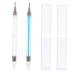 2 Pcs Double-End Crystal Nail Rhinestone Picker Nail Art Gem Pick Up Tool Self Adhesive Dotting Pen Manicure Tools with Case