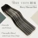 LaaVoo Microring Extensions - Real Hair Ombre Balayage Black & Silver | 45cm Cold Fusion Micro Ring Remy Hair Extensions | 1g/s | 50g #1/Silver - Buy Online on GoSupps.com