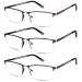 Reading Glasses for Men, 1.0 Blue Light Blocking Reading Glasses Metal Readers 3 Pack(gun/Black/Brown) 1.0 x