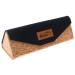 Paule & Knopf Stylish folding glasses case with modern cork look and high-quality magnetic closure Black