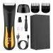 Hair Clippers for Men Fully Body Groin Trimmer for Men Women Electric Face Beard Bikini Body Hair Trimmer Rechargeable Pubic Shaver(Black Gold)