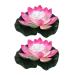 Yeehliny floating lotus lights LED waterproof solar water lily floating solar lights Lotus flower night lamp Lotus blossom Lotus blade pond light for Pool pond garden decoration (18cm-2pc-rosa)