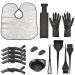 16 PCs hair dyel brush hair color set colored medium bowl diy hair dye color colored brush hair ear protection gloves hair-highlight bretting color mixing hair accessories for salon at home