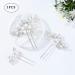 Bride Wedding Silver Crystal Hair Pins - 3 Pack Bridal Headpieces for Women and Girls - A-Silver - Buy Online on GoSupps.com