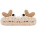 WLLHYF Face Wash Headband Facial Makeup Hairband Elastic Spa Headband Cute Coral Fleece Crab Hair Band Cartoon Creative Head Wraps Cute Christmas Hair Accessories for Women Girls Skincare Sports Khaki