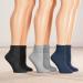 Silver StepsTM Quarter Cut Diabetic Socks 3 Pair - Large Black/Grey/Navy - Buy Online on GoSupps.com
