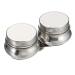 PATIKIL 3.5 x 1.8 Palette Cups  Paint Pot Container Cup with Lid and Clip Double Dippers Stainless Steel for Oil Painting  Silver 1 3.5 x 1.8
