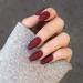 Flora Matte Ballerina Fake Nails - Vine Red Medium Press-On Nails for Women & Girls (24 Pieces) - Full Cover Artificial Nails - Buy Online on GoSupps.com