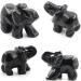 Ouubuuy Elephant Statue | Healing Gemstone Crystal Elephants for Home D cor & Wellness | Obsidian Figurines - Buy Online on GoSupps.com