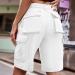 Women's Camo Cargo Shorts | Button Fly with Pockets | Solid Color Knee-Length Summer Shorts - Buy Online on GoSupps.com