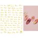 Manicure Sliders Charms DIY Nail Stickers Black Gold Silver Letters Valentine Design(CB-111 Gold)