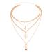 MarryLee Women's Retro Exaggerated Personality Multi-Layer Pendant Jewelry Necklace Fashion (Gold)
