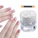 Bellecrey 1 Pot White Pearlescent Clear Chrome Mirror Aurora Effect Iridescent Pigment Powder for Nail Art Chrome Nail Powder for Gel Polish Manicure Decorations
